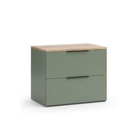 Vicco Aparador Wido, Verde, 60 x 50 cm con 2 cajones, para Guardar Ropa y Objetos cotidianos