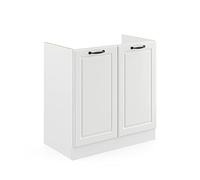 Vicco Armario bajo para Fregadero R-Line, Blanco casa de Campo/Blanco, 80 cm sin encimera