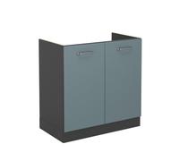 Vicco Armario bajo para Fregadero R-Line, Gris Azulado, 80 cm | 2 Puertas · Sin encimera · Patas regulables en altura · Amplio espacio interior ✓ · ✓ Libremente combinable