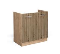 Vicco Armario bajo para Fregadero R-Line, Roble Artesanal, 80 cm sin encimera, para combinación Libre Dentro de Sistemas de Cocina modulares