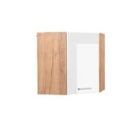 Vicco Armario Colgante de Esquina R-Line, Blanco Alto Brillo, 57 cm, para combinación Libre Dentro de Sistemas de Cocina modulares