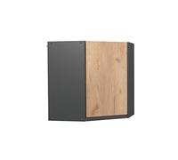 Vicco Armario Colgante de Esquina R-Line, Roble Dorado, 57 cm Forma de J, para combinación Libre Dentro de Sistemas de Cocina modulares