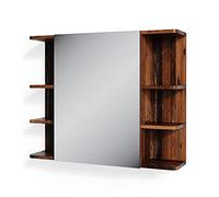 Vicco Armario con Espejo para baño Fynn, Estilo Antiguo, 79.6 x 64 cm | con espejo y estantes abiertos para montaje en pared