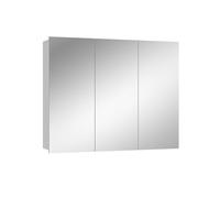 Vicco Armario con Espejo para baño Sola, Blanco, 100 x 79.8 cm | con 3 puertas, apto para montaje en pared para espacio de almacenamiento adicional