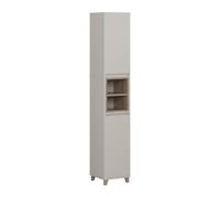 Vicco Armario de baño Elnor, Gris, 30 x 170 cm con 2 Puertas, para Guardar Textiles de baño y combinable con Elnor