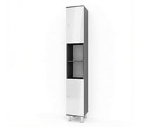 Vicco Armario de baño Fynn, Antracita, 30 x 190 cm, para Guardar artículos de baño y Toallas