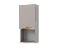 Vicco Armario de baño Marelle, Gris, 30 x 67 cm | con puerta y compartimento abierto, para montaje en pared para un almacenamiento que ahorra espacio