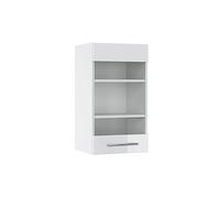 Vicco Armario de Cocina con Vidrio Fame-Line, Blanco Alto Brillo, 40 cm | Frente de MDF · Cierre suave · Profundidad - 34,1 cm · Tiradores de metal · ✓ Libremente combinable