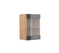 Vicco Armario de Cocina con Vidrio R-Line, Antracita Alto Brillo, 40 cm