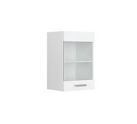 Vicco Armario de Cocina con Vidrio R-Line, Blanco Alto Brillo, 40 cm