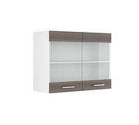 Vicco Armario de Cocina con Vidrio R-Line, Gris Noble, 80 cm, para combinación Libre Dentro de Sistemas de Cocina modulares