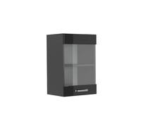 Vicco Armario de Cocina con Vidrio R-Line, Negro Brillo Intenso, 40 cm, para combinación Libre Dentro de Sistemas de Cocina modulares