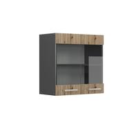 Vicco Armario de Cocina con Vidrio R-Line, Roble Artesanal, 60 cm, para combinación Libre Dentro de Sistemas de Cocina modulares