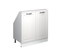 Vicco Armario de Cocina para Techo Inclinado R-Line, Casa de Campo Blanca/Blanca, 80 cm con 2 Puertas