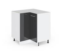 Vicco Armario de Esquina R-Line, Antracita Alto Brillo, 75.6 cm sin encimera, para combinación Libre Dentro de Sistemas de Cocina modulares
