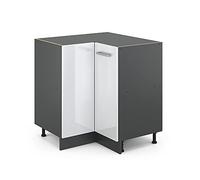 Vicco Armario de Esquina R-Line, Blanco Alto Brillo, 75.6 cm sin encimera, para combinación Libre Dentro de Sistemas de Cocina modulares