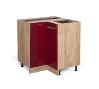 Vicco Armario de Esquina R-Line, Rojo de Alto Brillo, 75.6 cm