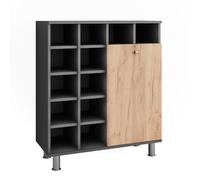 Vicco Armario de lavandería Fynn, Antracita/Roble Dorado, 78.4 x 91.6 cm | con cestas para almacenamiento organizado en el baño
