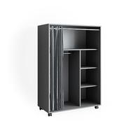 Vicco Armario de Ropa Doros, Gris, 100 x 146.6 cm con Rodillos, con Ruedas para una colocación Flexible en la habitación