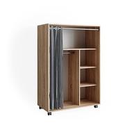 Vicco Armario de Ropa Doros, Sonoma, 100 x 146.6 cm | abierto, con ruedas, para el almacenamiento flexible de ropa y accesorios