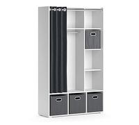 Vicco Armario de Ropa Luigi, Blanco, 105.8 x 178.1 cm con cajones abatibles (Gris)