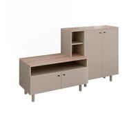 Vicco Armario Elano, Gris/Roble, 140 x 80 cm