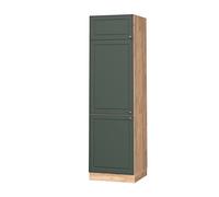 Vicco Armario para frigorífico Empotrado Fame-Line, Verde Dorado Casa de Campo, 60 cm, para Combinar con Otros módulos de la Serie Fame-Line