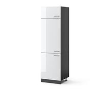Vicco Armario para frigorífico Empotrado R-Line Blanco Alto Brillo 60 cm