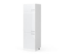 Vicco Armario para frigorífico Empotrado R-Line Blanco Alto Brillo 60 cm