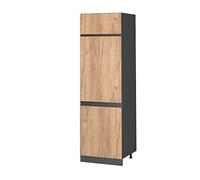 Vicco Armario para frigorífico Empotrado R-Line, Roble Dorado, 60 cm