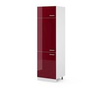 Vicco Armario para frigorífico Empotrado R-Line Rojo de Alto Brillo 60 cm