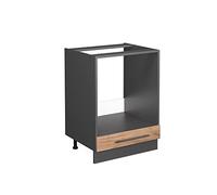 Vicco Armario para Horno Empotrado Fame-Line, Roble Dorado/Antracita 60 cm | ✓ Hueco para horno · Sin encimera · Patas regulables en altura · Tiradores de metal · Fácil integración ✓