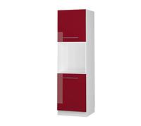 Vicco Armario para Horno Empotrado Fame-Line Rojo Burdeos Alto Brillo 60 cm