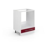 Vicco Armario para Horno Empotrado Fame-Line Rojo Burdeos Alto Brillo 60 cm