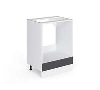 Vicco Armario para Horno Empotrado R-Line, Antracita Alto Brillo/Blanco, 60 cm sin encimera