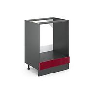 Vicco Armario para Horno Empotrado R-Line, Rojo de Alto Brillo, 60 cm