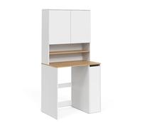Vicco Armario para Lavadora Viktor Blanco/Roble Artesanal 93.6x88.2 cm | 1 puerta extraíble · Para lavadoras de 60 cm · Diseño práctico de la zona de lavabo · Espacio para detergente