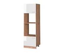 Vicco Armario para microondas R-Line, Blanco Alto Brillo, 60 cm | 2 Puertas · ✓ Hueco para horno · ✓ Nicho para microondas · Patas regulables en altura · ✓ Libremente combinable
