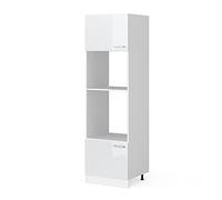 Vicco Armario para microondas R-Line, Blanco Alto Brillo, 60 cm | 2 Puertas · ✓ Hueco para horno · ✓ Nicho para microondas · Patas regulables en altura · ✓ Libremente combinable
