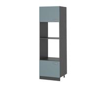 Vicco Armario para microondas "R-Line", Gris azulado/Antracita 60 cm | 2 Puertas · ✓ Hueco para horno · ✓ Nicho para microondas · Patas regulables en altura · ✓ Libremente combinable