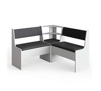Vicco Banco de Comedor Roman, Blanco, 120 x 120 cm Sin Mesa, Apto para colocación en Esquina en cocinas y comedores