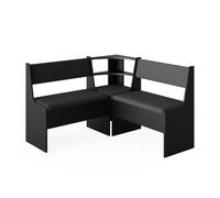 Vicco Banco de Comedor Roman, Negro, 120 x 120 cm, Apto para colocación en Esquina en cocinas y comedores