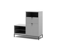 Vicco Banco para Zapatos Eliza, Gris, 100 x 98.5 cm con Puerta y cajón