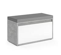 Vicco Banco para Zapatos Iker, Hormigón, 80 x 45 cm, combinable con Otros Muebles de la Serie Iker