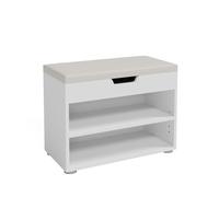 Vicco Banco para Zapatos Rolfe, Blanco, 60 x 45 cm | para almacenamiento de zapatos y compatible con muebles Rolfe