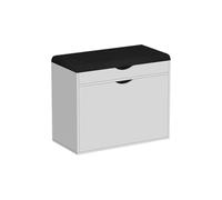 Vicco Banco para Zapatos Schufy, Blanco, 60 x 51 cm | con 2 compartimentos, con asiento acolchado desmontable para facilitar la limpieza