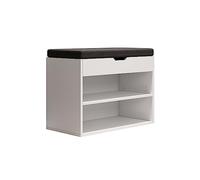 Vicco Banco para Zapatos Titus, Blanco, 60 x 45 cm con Estante, Apto para Almacenamiento y se Puede Combinar como Asiento