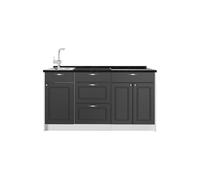 Vicco Bloque de Cocina Fame-Line, Antracita-Oro Landhaus, 150 cm, ET Antracita, para ampliación Individual con módulos compatibles