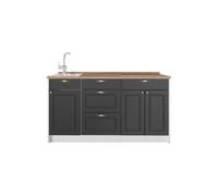 Vicco Bloque de Cocina Fame-Line, Antracita-Oro Landhaus, 150 cm, ET Roble, para ampliación Individual con módulos compatibles
