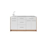 Vicco Bloque de Cocina Fame-Line, Blanco Alto Brillo, 150 cm sin encimera, para ampliación Individual con módulos compatibles